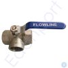 Stainless steel ball valve with blue handle