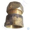 Brass threaded pipe fitting with hexagonal top