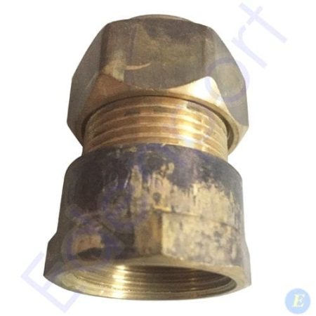Brass threaded pipe fitting with hexagonal top