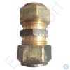 Brass threaded compression fitting with hexagonal nuts