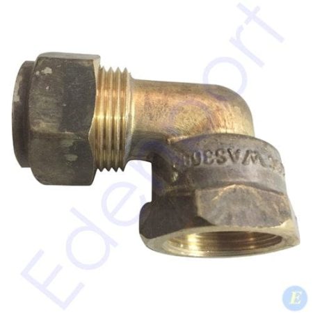 Brass 90-degree threaded pipe elbow fitting