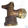 Brass plumbing valve with threaded connector fitting