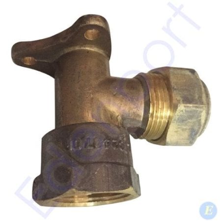 Brass plumbing valve with threaded connector fitting