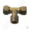 Brass compression tee pipe fitting