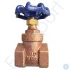 Brass gate valve with blue handwheel handle