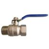 Brass ball valve with blue lever handle