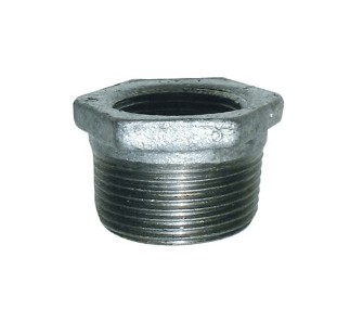 Galvanised hex threaded pipe reducer fitting