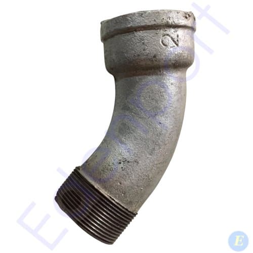 Galvanised metal threaded pipe elbow fitting