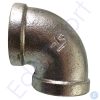 Galvanised metal 90-degree pipe elbow fitting