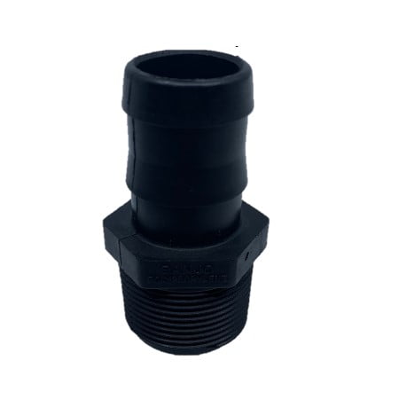Black plastic hose tail threaded pipe fitting