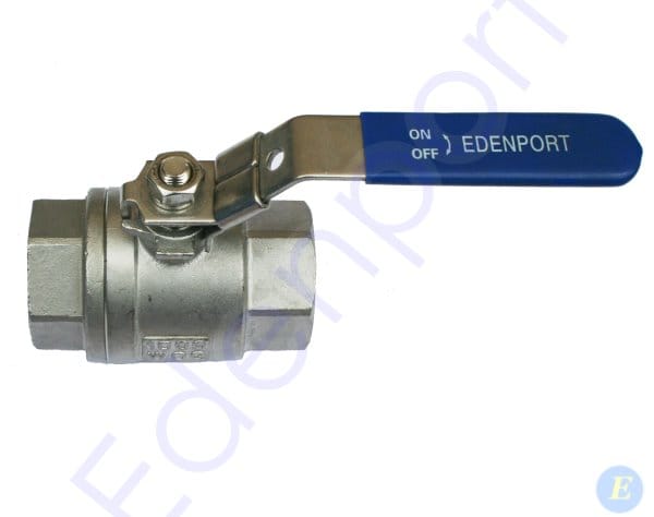 Stainless steel ball valve with blue handle