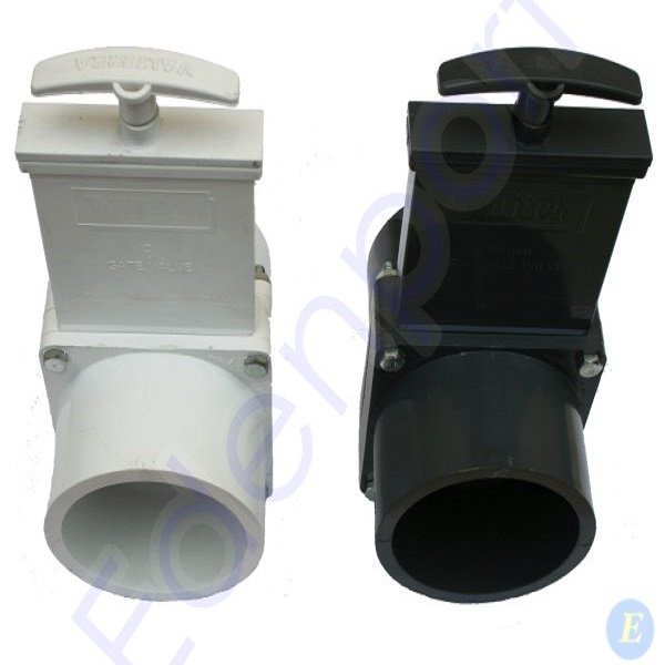 White and black PVC slide gate valves