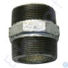 Galvanised threaded pipe nipple with hex centre
