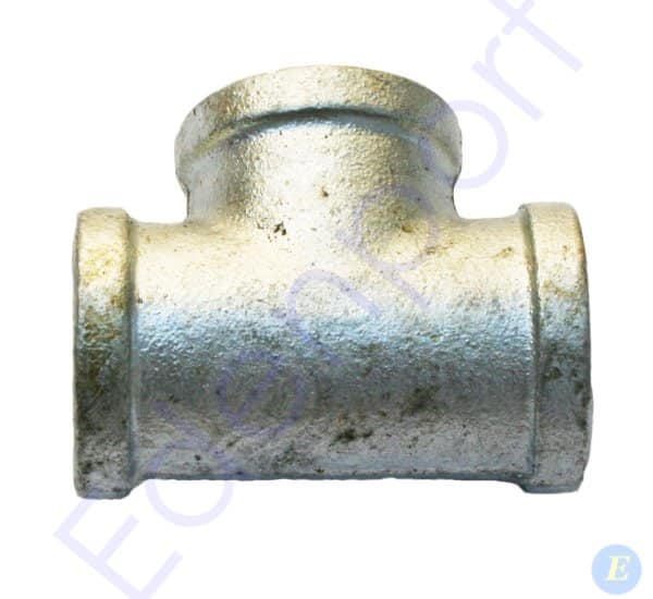 Galvanised metal pipe tee fitting