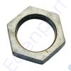 Hexagonal metal locknut isolated on white background