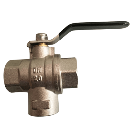 Brass DN20 ball valve with black lever handle