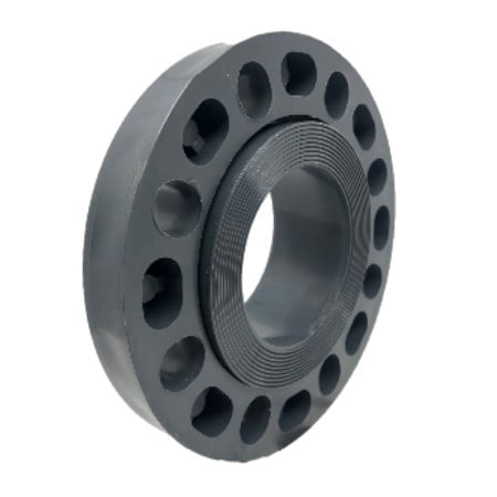 Dark grey flanged ring with multiple bolt holes
