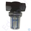 Inline fuel filter with transparent housing