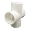 White PVC plumbing junction pipe fitting