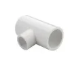 White PVC tee pipe fitting