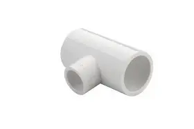 White PVC tee pipe fitting
