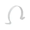 Grey U-shaped metal bracket on white background