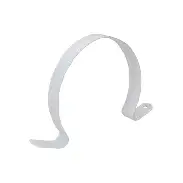Grey curved metal bracket on white background