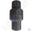 Black plastic pipe coupling fitting isolated on white