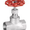 Stainless steel gate valve with red handwheel