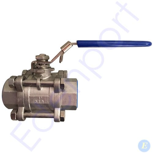 Stainless steel ball valve with blue handle