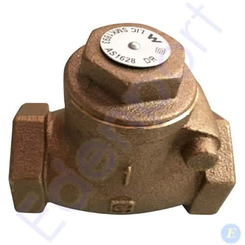 Brass threaded check valve with hex cap