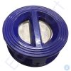 Blue threaded valve component with metal insert